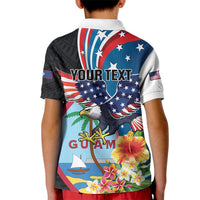 Personalized Guam Fourth of July Kid Polo Shirt Tropical Flowers