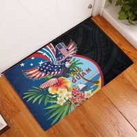 Guam Fourth of July Rubber Doormat Tropical Flowers