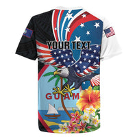 Personalized Guam Fourth of July Rugby Jersey Tropical Flowers