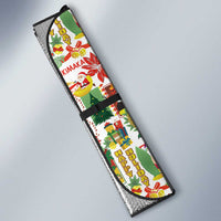 Hawaiian Santa Christmas Pattern Auto Sun Shade White Version - Polynesian Pride