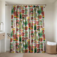 Hawaiian Santa Christmas Pattern Bathroom Set White Version - Polynesian Pride