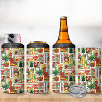 Hawaiian Santa Christmas Pattern 4 in 1 Can Cooler Tumbler White Version - Polynesian Pride