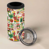 Hawaiian Santa Christmas Pattern 4 in 1 Can Cooler Tumbler White Version - Polynesian Pride