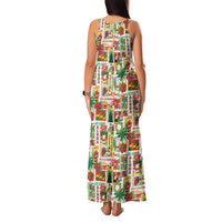 Hawaiian Santa Christmas Pattern Family Matching Tank Maxi Dress and Hawaiian Shirt White Version - Polynesian Pride