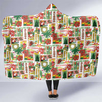 Hawaiian Santa Christmas Pattern Hooded Blanket White Version - Polynesian Pride