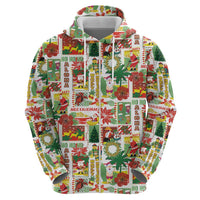 Hawaiian Santa Christmas Pattern Hoodie White Version - Polynesian Pride