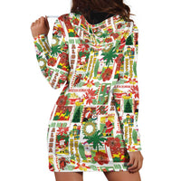 Hawaiian Santa Christmas Pattern Hoodie Dress White Version - Polynesian Pride