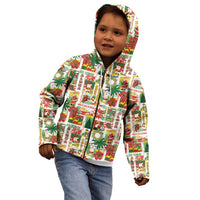 Hawaiian Santa Christmas Pattern Kid Hoodie White Version - Polynesian Pride