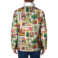 Hawaiian Santa Christmas Pattern Padded Jacket White Version - Polynesian Pride