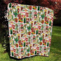 Hawaiian Santa Christmas Pattern Quilt White Version - Polynesian Pride