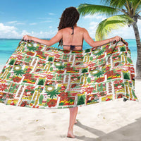 Hawaiian Santa Christmas Pattern Sarong White Version - Polynesian Pride