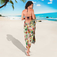 Hawaiian Santa Christmas Pattern Sarong White Version - Polynesian Pride