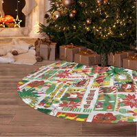 Hawaiian Santa Christmas Pattern Tree Skirt White Version - Polynesian Pride