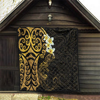 New Zealand Tuatara Plumeria Quilt Maori Gold Koru Tribal Tattoo LT01 - Polynesian Pride