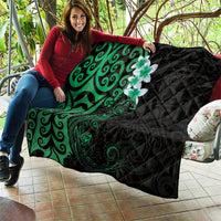 New Zealand Tuatara Plumeria Quilt Maori Green Koru Tribal Tattoo LT01 - Polynesian Pride