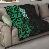 New Zealand Tuatara Plumeria Quilt Maori Green Koru Tribal Tattoo LT01 - Polynesian Pride