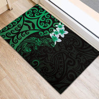 New Zealand Tuatara Plumeria Rubber Doormat Maori Green Koru Tribal Tattoo LT01 - Polynesian Pride