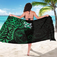 New Zealand Tuatara Plumeria Sarong Maori Green Koru Tribal Tattoo