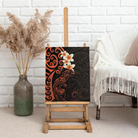 New Zealand Tuatara Plumeria Canvas Wall Art Maori Orange Koru Tribal Tattoo