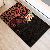 New Zealand Tuatara Plumeria Rubber Doormat Maori Orange Koru Tribal Tattoo LT01 - Polynesian Pride