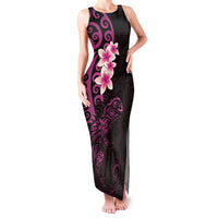 New Zealand Tuatara Plumeria Family Matching Tank Maxi Dress and Hawaiian Shirt Maori Pink Koru Tribal Tattoo