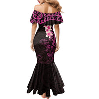 New Zealand Tuatara Plumeria Mermaid Dress Maori Pink Koru Tribal Tattoo LT01 - Polynesian Pride