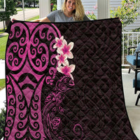 New Zealand Tuatara Plumeria Quilt Maori Pink Koru Tribal Tattoo LT01 Pink - Polynesian Pride