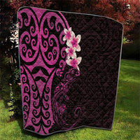 New Zealand Tuatara Plumeria Quilt Maori Pink Koru Tribal Tattoo LT01 - Polynesian Pride