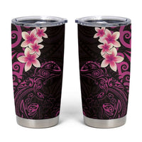 New Zealand Tuatara Plumeria Tumbler Cup Maori Pink Koru Tribal Tattoo
