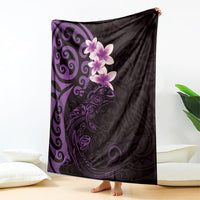 New Zealand Tuatara Plumeria Blanket Maori Purple Koru Tribal Tattoo LT01 - Polynesian Pride