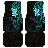 New Zealand Tuatara Plumeria Car Mats Maori Teal Koru Tribal Tattoo