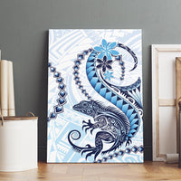 Blue Maori Tuatara Canvas Wall Art Luxury Pastel Pattern