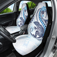 Blue Maori Tuatara Car Seat Cover Luxury Pastel Pattern