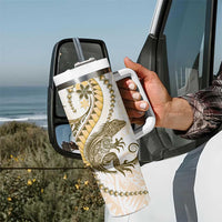 Gold Maori Tuatara Tumbler With Handle Luxury Pastel Pattern