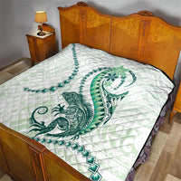 Green Maori Tuatara Quilt Luxury Pastel Pattern
