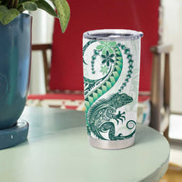 Green Maori Tuatara Tumbler Cup Luxury Pastel Pattern