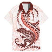 Red Maori Tuatara Family Matching Mermaid Dress and Hawaiian Shirt Luxury Pastel Pattern