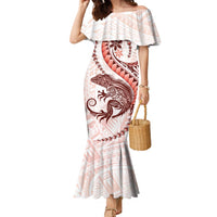 Red Maori Tuatara Family Matching Mermaid Dress and Hawaiian Shirt Luxury Pastel Pattern