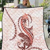 Red Maori Tuatara Quilt Luxury Pastel Pattern LT01 Red - Polynesian Pride