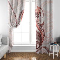Red Maori Tuatara Window Curtain Luxury Pastel Pattern