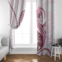 Pink Maori Tuatara Window Curtain Luxury Pastel Pattern