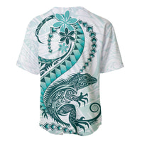 Teal Maori Tuatara Baseball Jersey Luxury Pastel Pattern