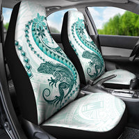 Teal Maori Tuatara Car Seat Cover Luxury Pastel Pattern
