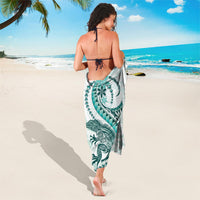 Teal Maori Tuatara Sarong Luxury Pastel Pattern