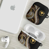 Hawaii Pineapple Brown Tribal Pattern AirPods Case LT01 - Polynesian Pride
