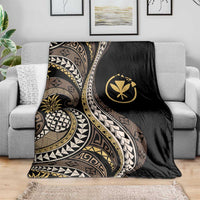 Hawaii Pineapple Brown Tribal Pattern Blanket - Polynesian Pride