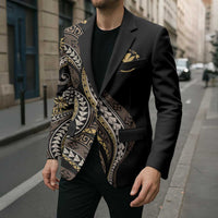 Hawaii Pineapple Brown Tribal Pattern Blazer - Polynesian Pride