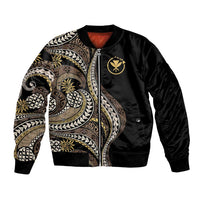 Hawaii Pineapple Brown Tribal Pattern Bomber Jacket - Polynesian Pride