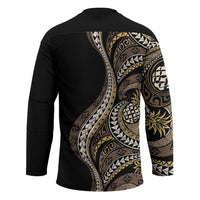 Hawaii Pineapple Brown Tribal Pattern Hockey Jersey LT01 - Polynesian Pride