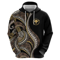 Hawaii Pineapple Brown Tribal Pattern Hoodie - Polynesian Pride